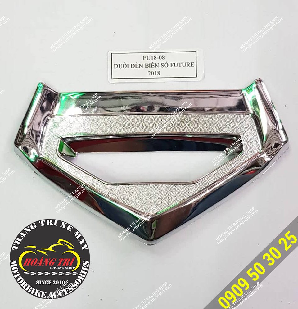 The tail of the Future 2018 license plate light is chrome plated