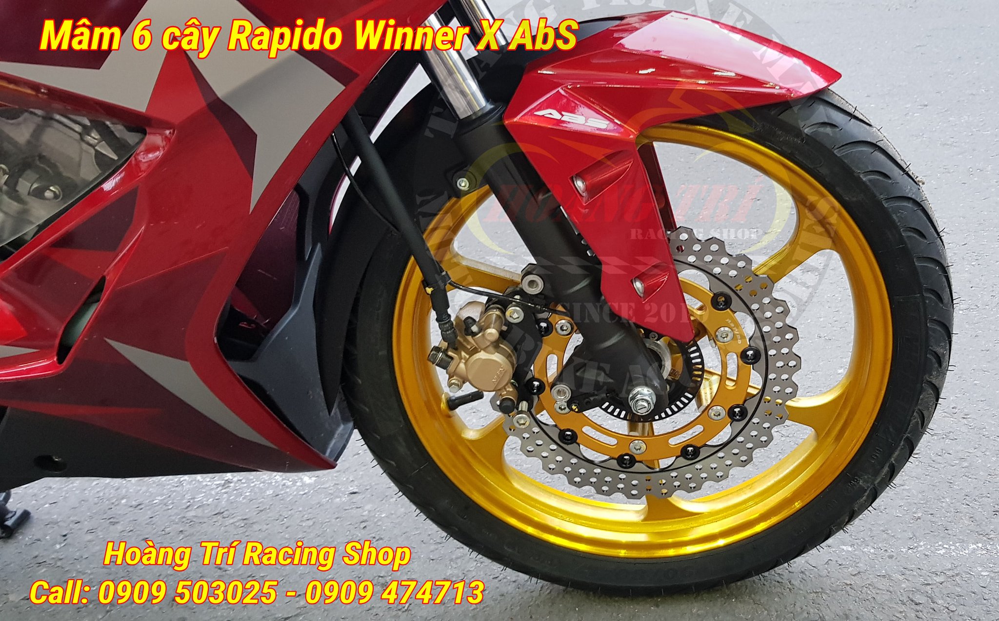 Mâm Rapido 6 cây lắp đặt chuẩn chỉnh Winner X 