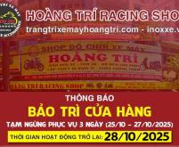Tạm nghỉ bảo trì & vệ sinh cửa hàng - Hẹn gặp lại quý khách sớm!