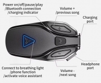 Tai nghe bluetooth MotoWolf BH1 gắn nón bảo hiểm