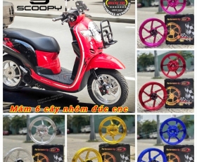 Mâm xe Scoopy - Mâm 6 cây BST nhôm đúc CNC