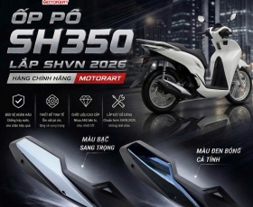 Ốp pô Motorart kiểu SH 350 lắp SH 2026
