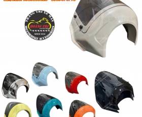 Kính chắn gió ốp chóa đèn pha Fazzio 125 kiểu Triumph