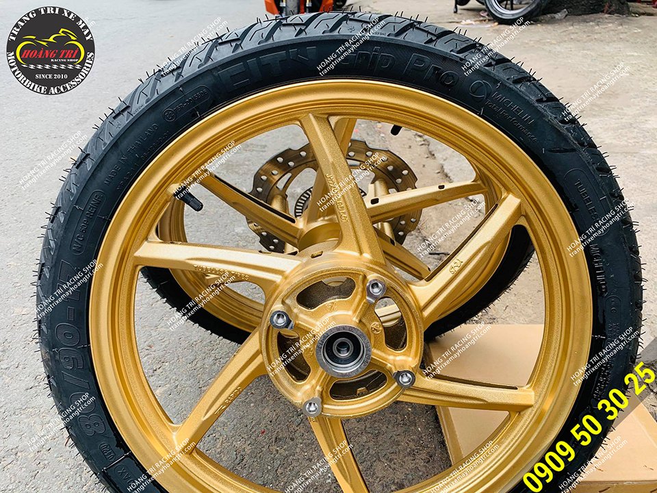 The pair of 6-wheel Rapido wheels have been fitted with Michelin City Grip PRO tires
