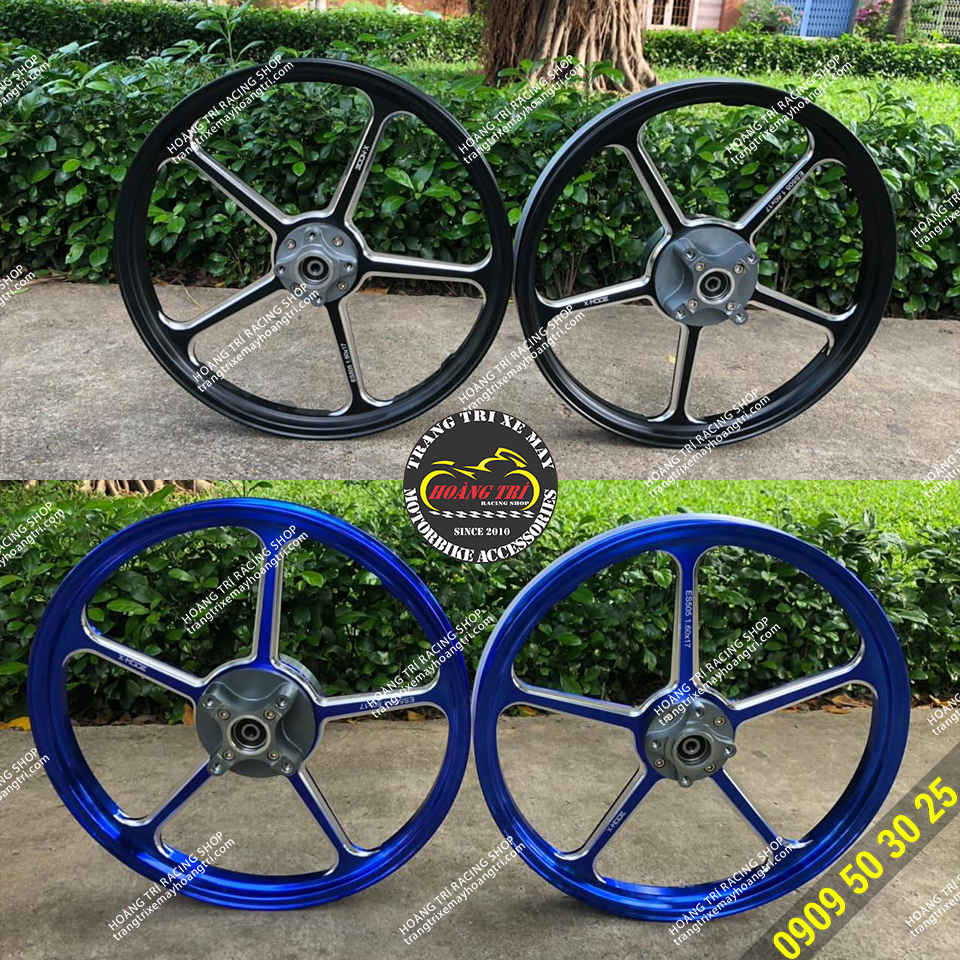 K9 X Mode CNC 1.6 x 1.6 wheels for Exciter 135 (Black and blue)