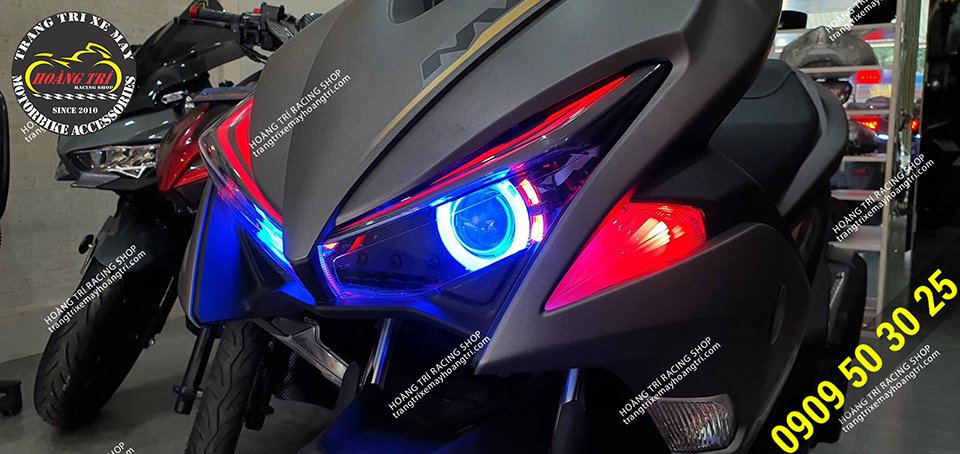 Combo Đèn Bi Cầu, Led Audi Nvx Độ Trên Cụm Đèn Pha Chính Hãng Yamaha
