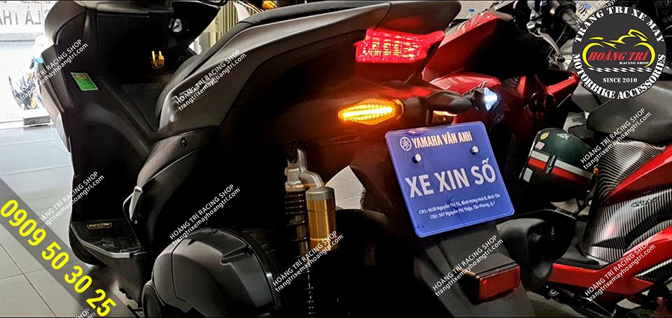 The NVX 2021 without a number plate visited the shop equipped with the Spirit Beast L26 turn signal
