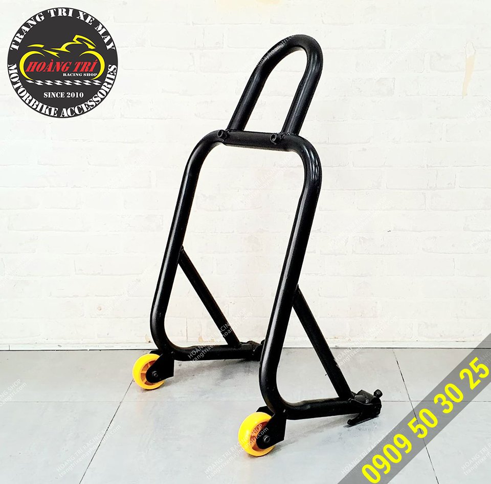 The product is made of iron and designed with 2 wheels for convenient lifting