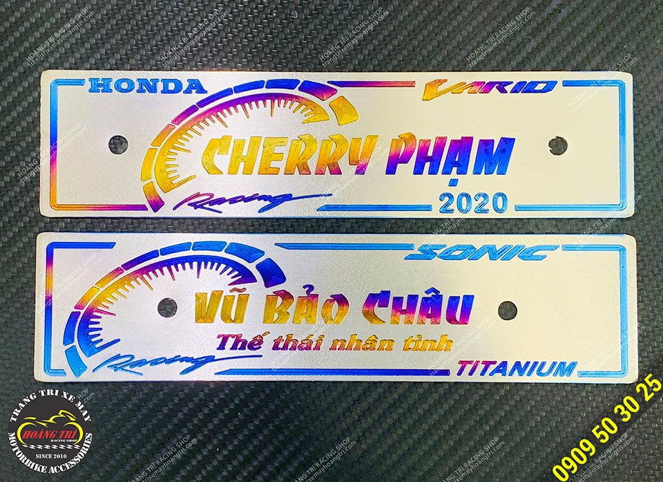 Add 2 more beautiful titanium nameplates ordered by customers
