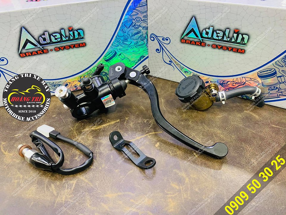 Close-up of the full set of Adelin PX1R oil brakes - right
