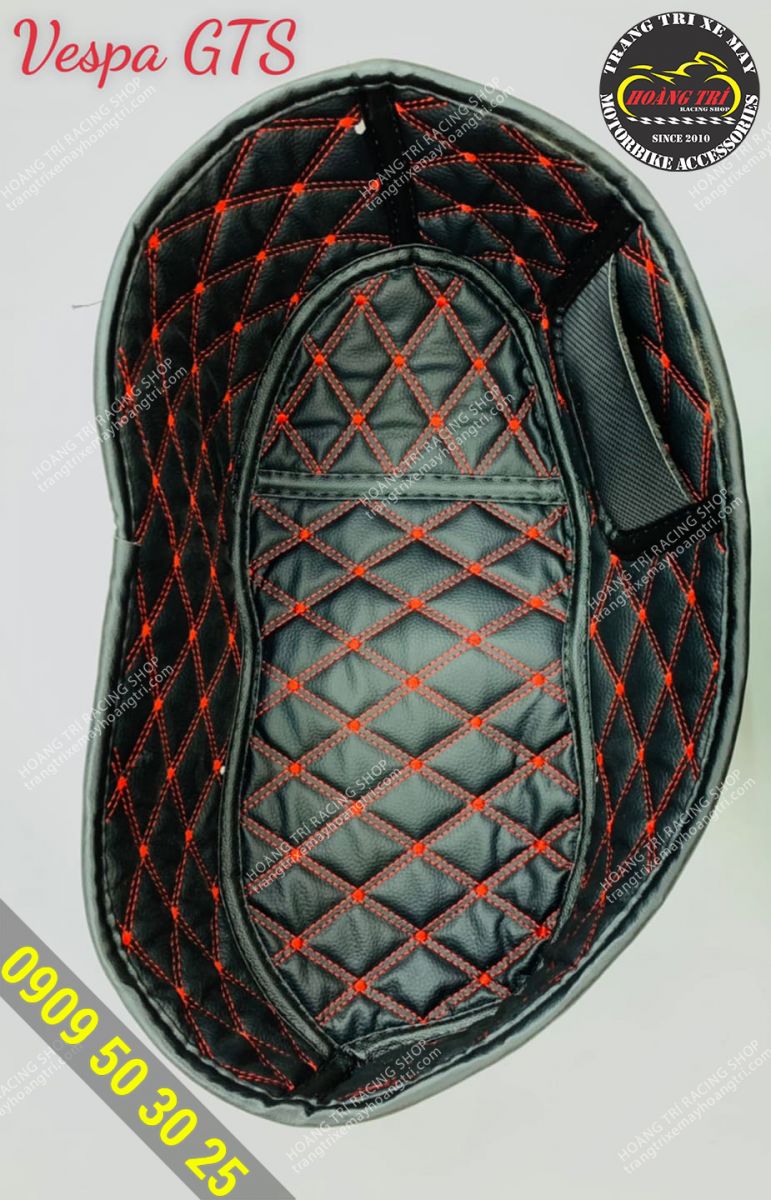 High-quality leather trunk lining for Vespa GTS (red)