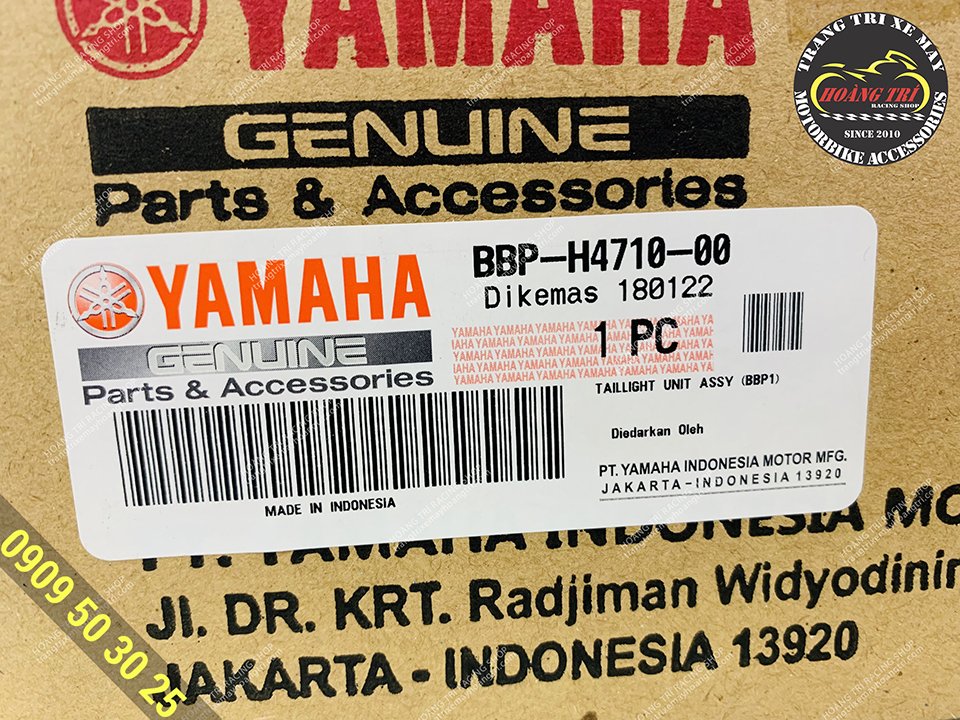 Tem của sản phẩm cụm đèn hậu NVX 2021 chính hãng Yamaha