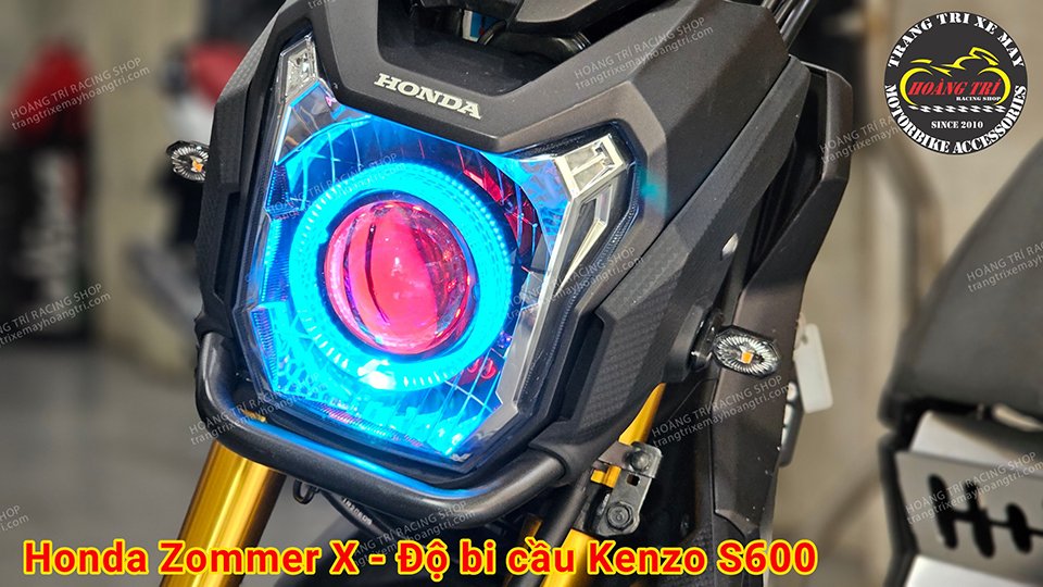 Cận cảnh đèn bi cầu Kenzo S600 trên xe Zoomer X