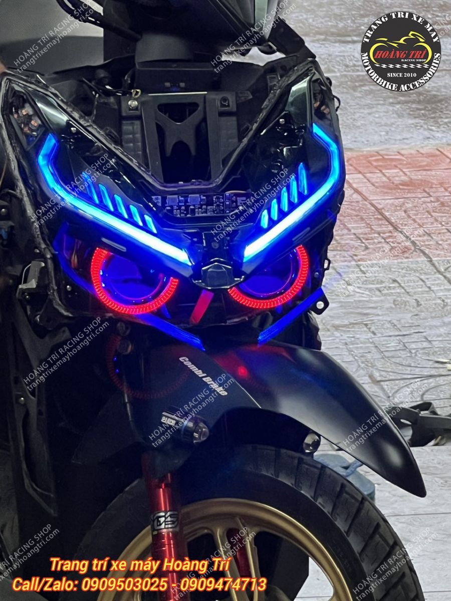 Độ đèn bi cầu LED Vario 2018 - Đèn Titan Black với kích thước lớn