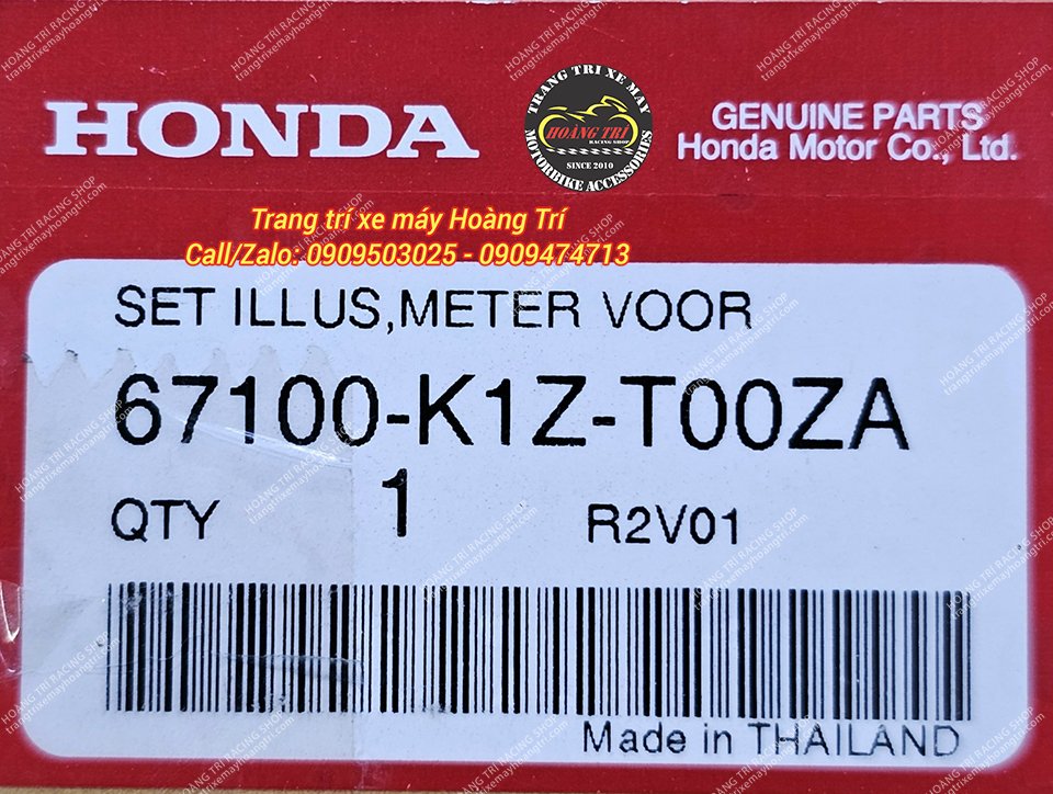 Cận cảnh tem sản phẩm kính chắn gió chính hãng Honda Thái Lan