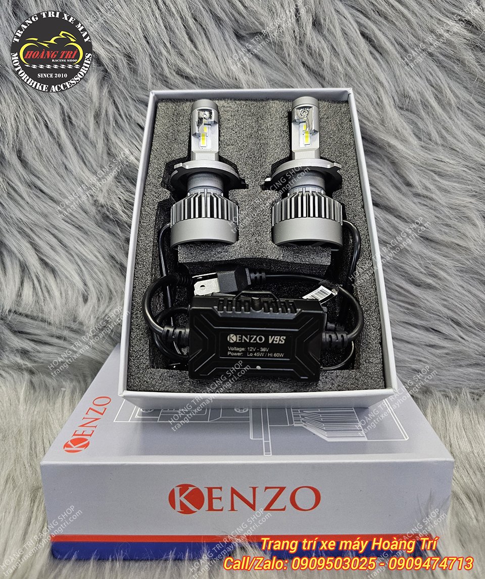 Full box sản phẩm bao gồm 2 đèn pha LED Kenzo V9S chính hãng (Giá bán phía trên là giá bán của 1 cái)