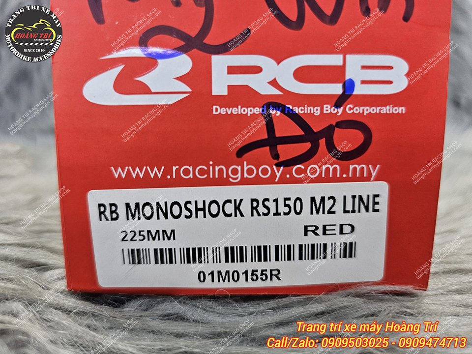 Cận cảnh tem phuộc Racing Boy M2 Line (màu đỏ)