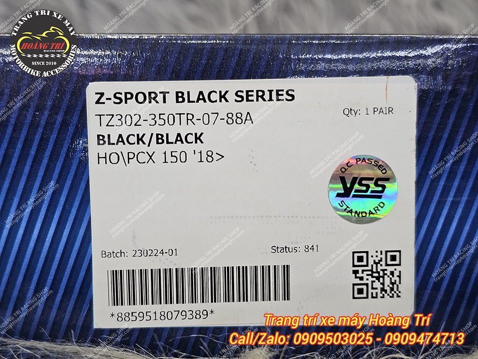 Tem YSS Z-Sport black series dành cho xe PCX 150