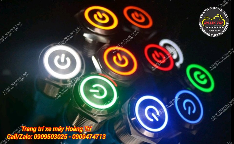 Cận cảnh công tắc LED xe máy với nhiều màu sắc khác nhau