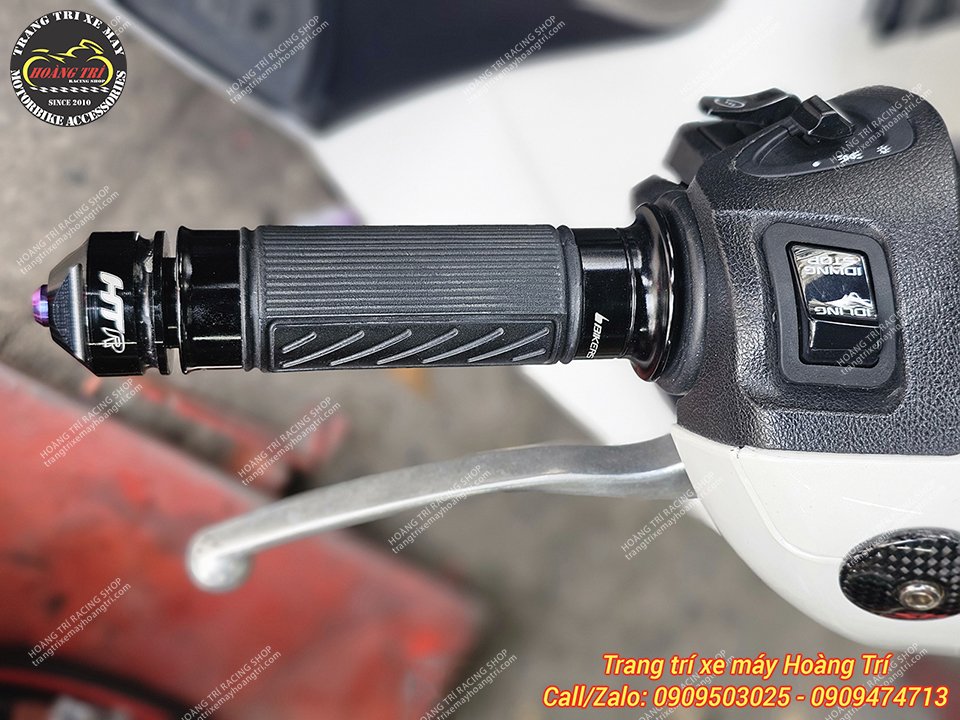 Bao tay Biker chính hãng kết hợp cùng gù tay lái nhôm CNC HTR