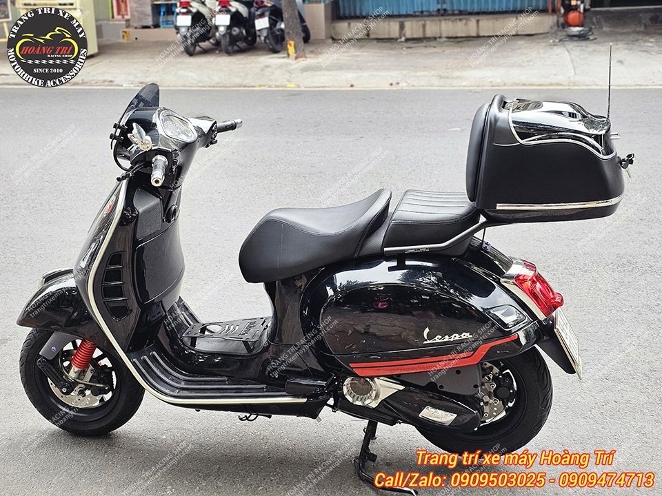 Combo sản phẩm baga sau SRV và thùng S38 cho xe Vespa GTS