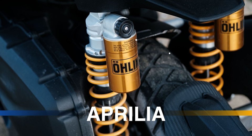 Cận cảnh phuộc Ohlins AP 243 chính hãng dành cho xe Aprilia SR GT 200