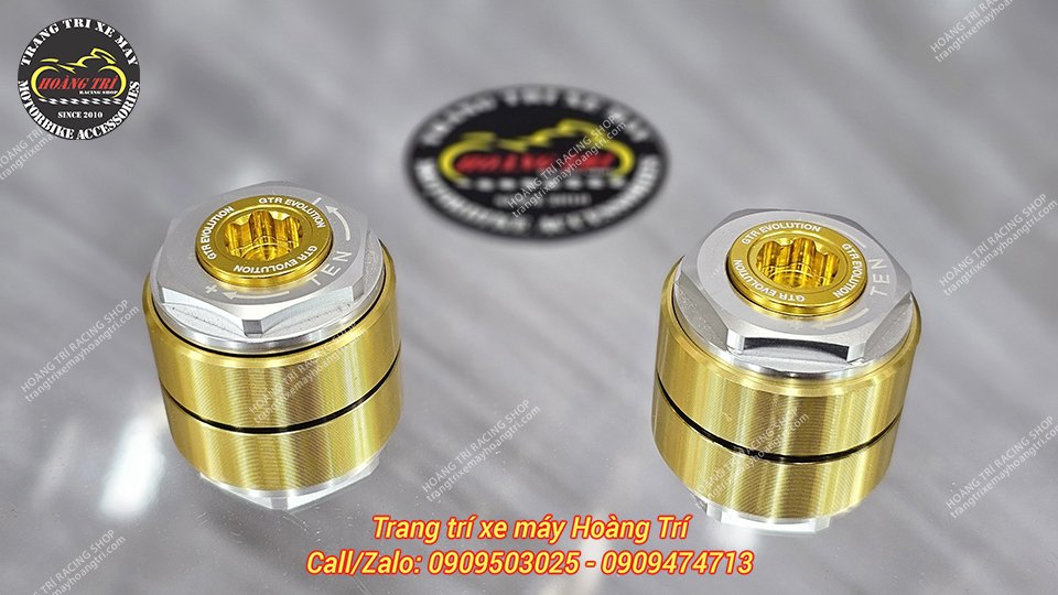 Cận cảnh chụp ốc phuộc trước GTR dành cho Zoomer X - MSX (Màu Gold - Mặt trên)