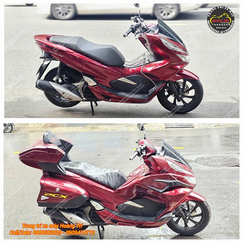 Hình ảnh trước sau toàn cảnh của xe PCX 2018 phong cách giống Goldwing