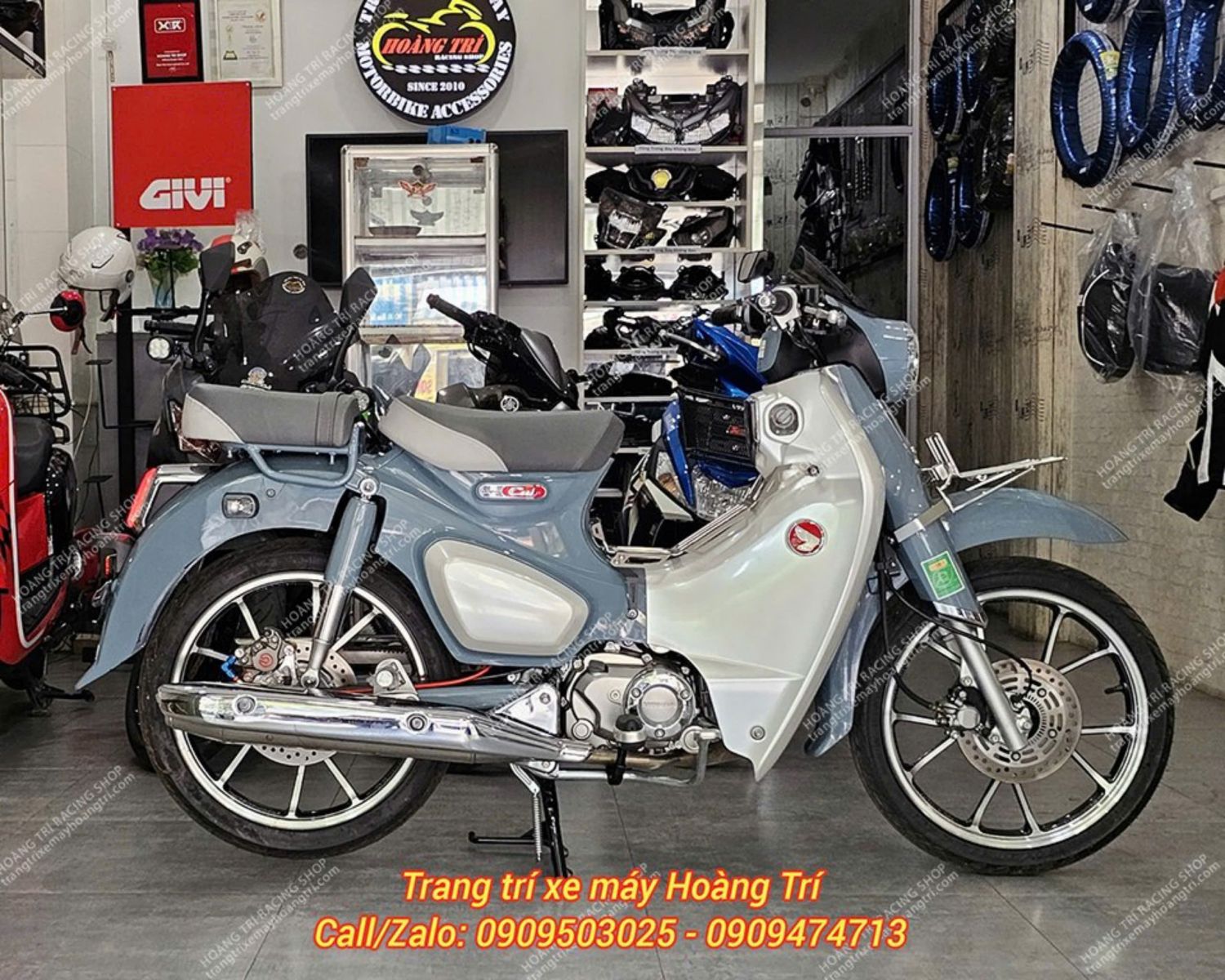 Super Cub xám xi măng trang bị phanh ABS 2 kênh cực chất và an toàn