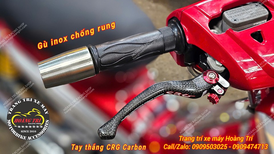 Không chỉ gù tay lái chống rung mà tay thắng CRG Carbon cũng được thay thế cho xe