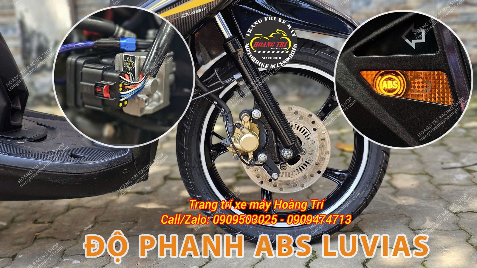 Phanh ABS Luvias với đèn ABS được tích hợp tại vị trí dễ quan sát