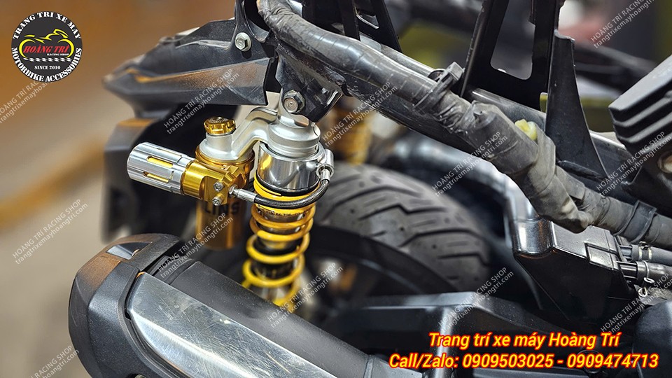 Trước khi lắp dàn áo phuộc Ohlins và HPA tăng chỉnh là sự lựa chọn của anh khách