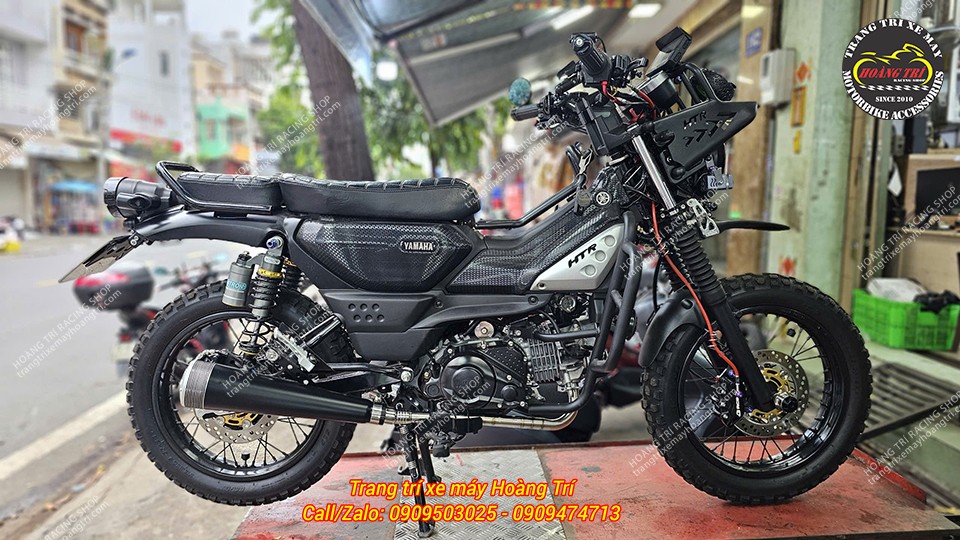 Tổng thể chiếc PG-1 với full set pô Retro Cafe Racer