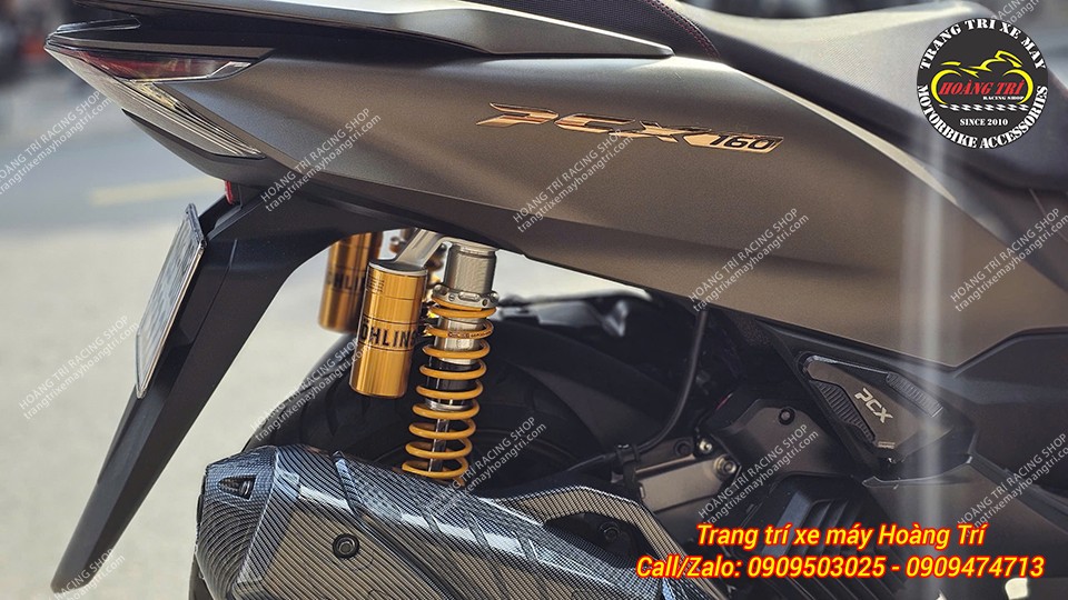 Lò xo cùng tông màu vàng quý tộc - Phuộc Ohlins hàng hiệu