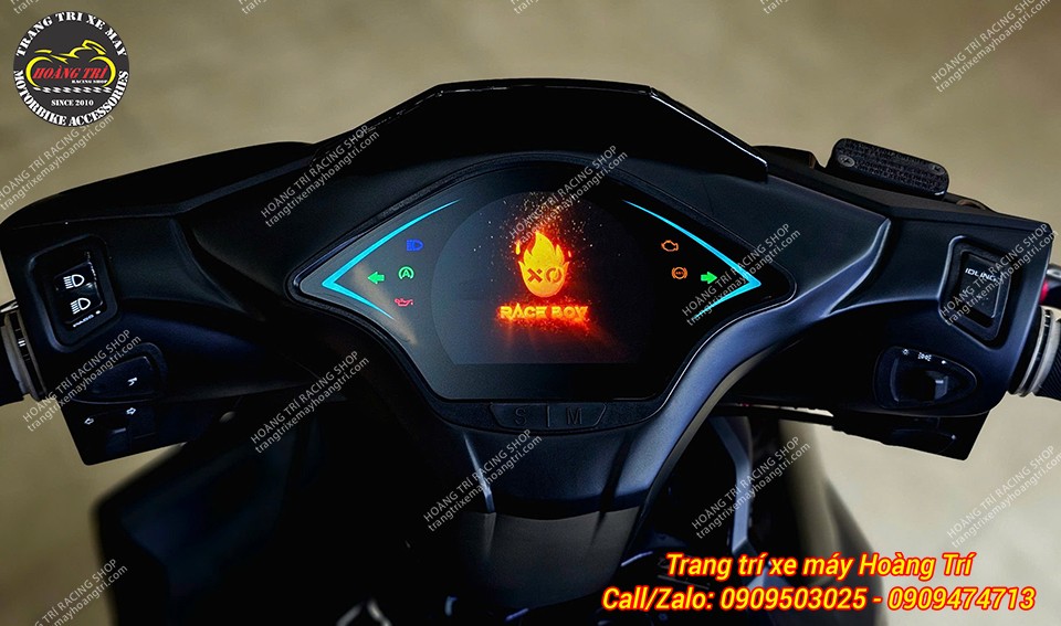 Màn hình đồng hồ Vespa LCD sau khi đã chào xong