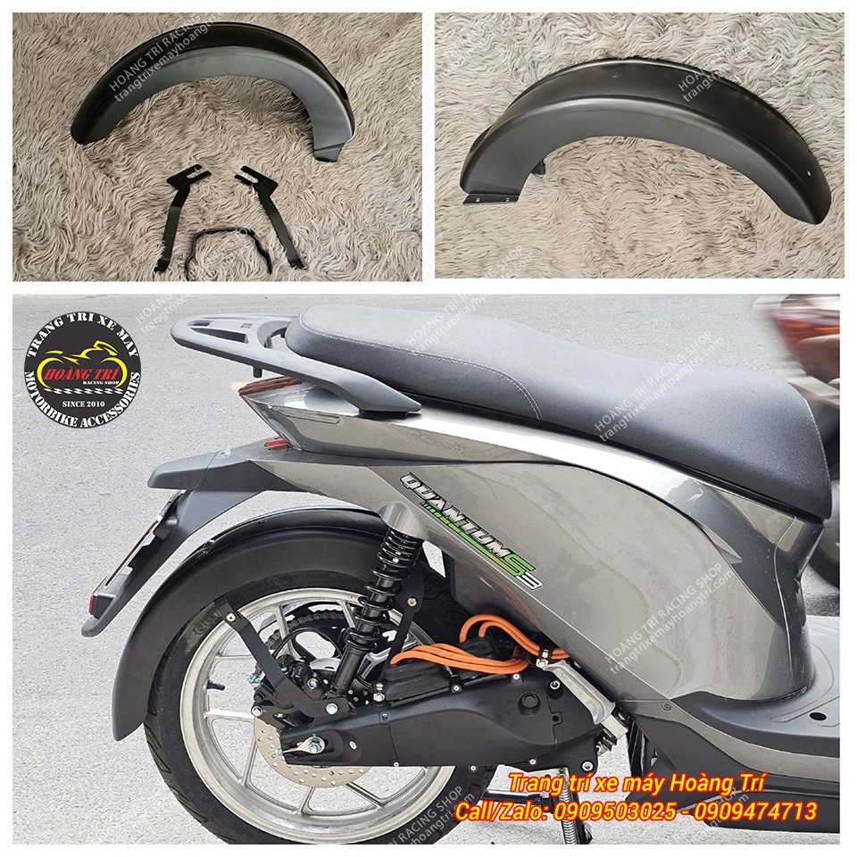 Cận cảnh chắn bùn nguyên khối với đầy đủ phụ kiện sau khi trang bị cho xe DatBike