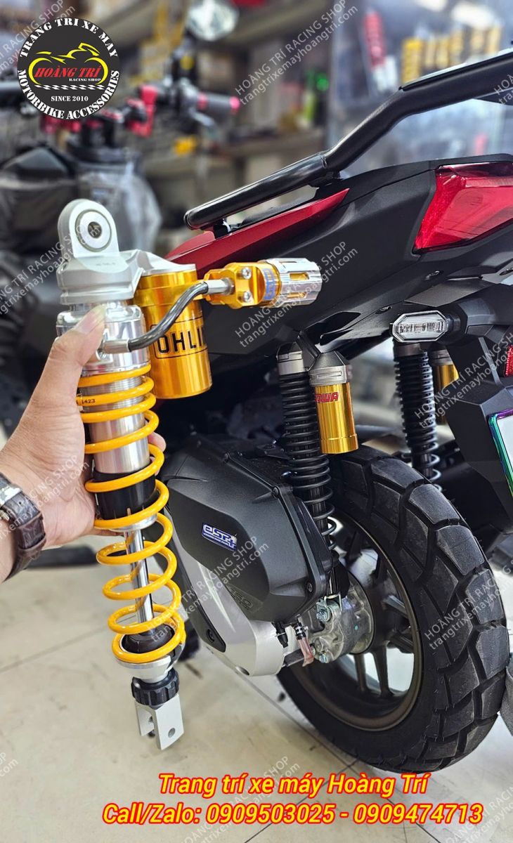 So kè HPA TTX + phuộc Ohlins HO945 với phuộc zin ADV 160