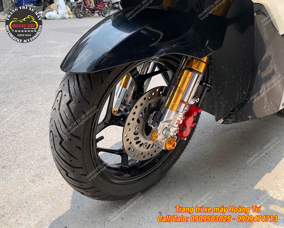 Dàn chân trước nhún êm hơn rõ rệt – nâng cấp đáng giá so với phuộc zin