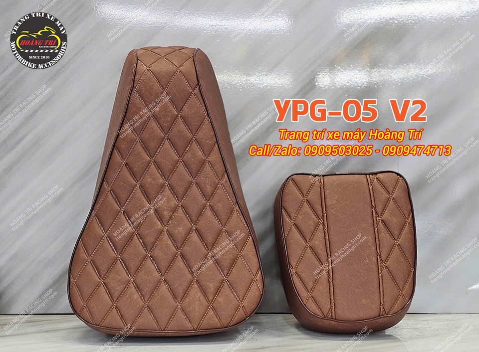 Yên xe PG-1 được bọc da và thay mút Kymdan theo mẫu YPG-05 V2 với độ hoàn thiện cao
