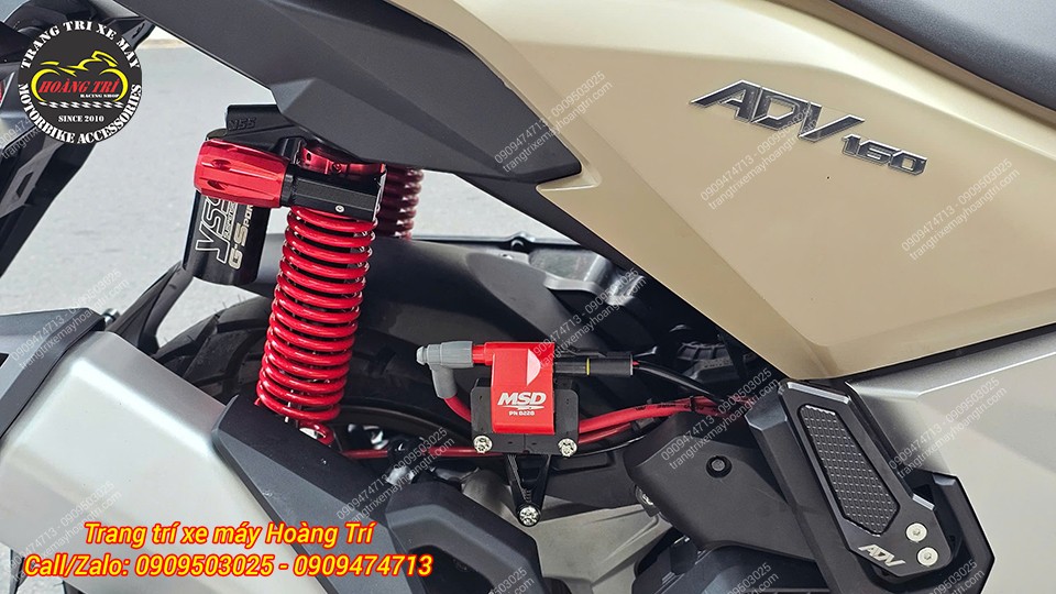 Mobin sườn MSD được phối màu đỏ đồng bộ với các chi tiết khác trên xe