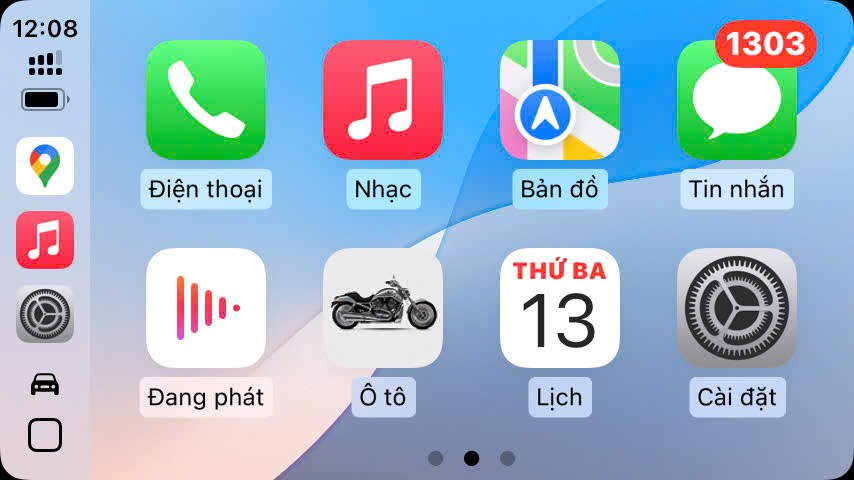 Giao diện hiển thị sau khi đã kết nối hoàn tất với các app trên điện thoại