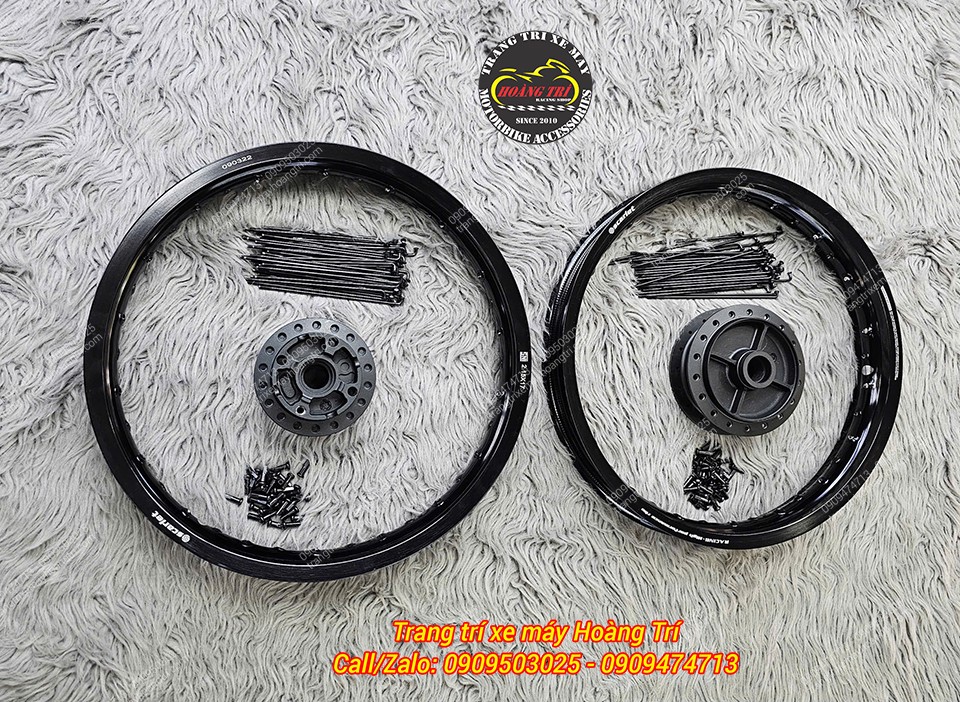 Full bộ niềng căm kèm đầy đủ phụ kiện đã sẵn sàng lắp cho Super Cross Cub 110