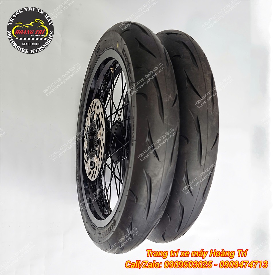 Vỏ Swallow được giữ nguyên size gốc là 80/90-17