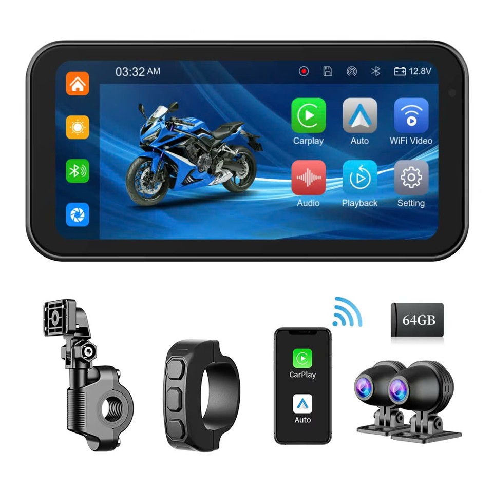 Bộ sản phẩm màn hình camera hành trình MT02 6.25 inch bao gồm các phụ kiện kèm theo