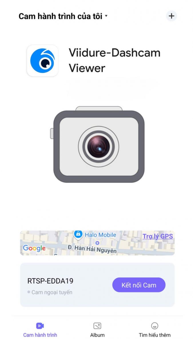 Sử dụng ứng dụng Viidure Dashcam Viewer để kết nối với camera hành trình