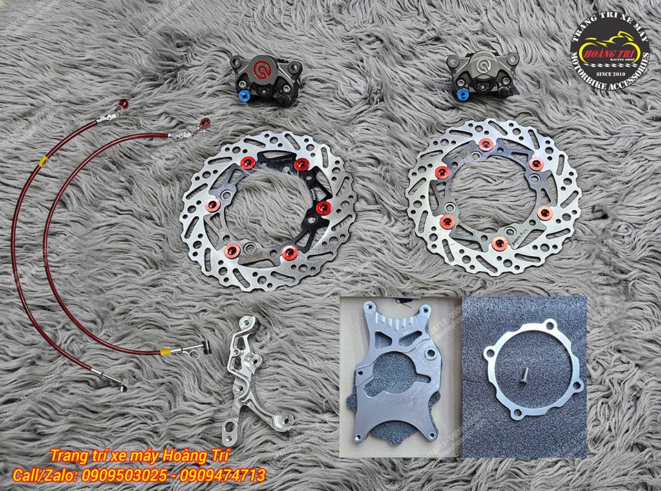 Toàn bộ combo dàn chân SH Việt Nam gồm heo Brembo, đĩa kiểu và dây dầu chất lượng