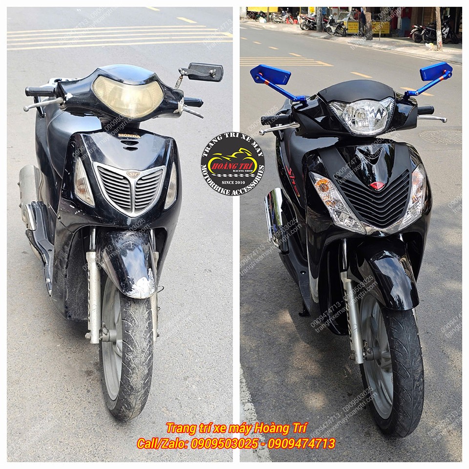 View từ phía trước xe trước và sau khi nâng cấp thành Sh Ý 2010
