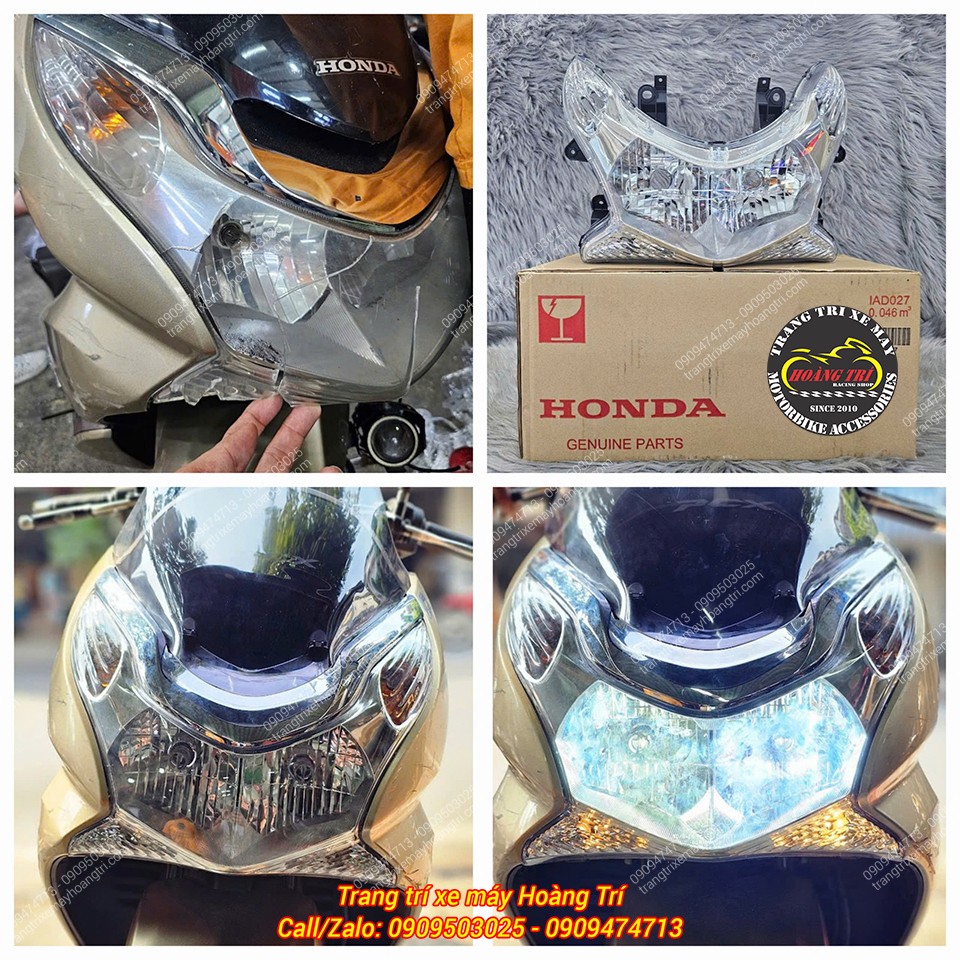 Trước và sau khi thay cụm đèn pha cho xe PCX 2010 Thái Lan
