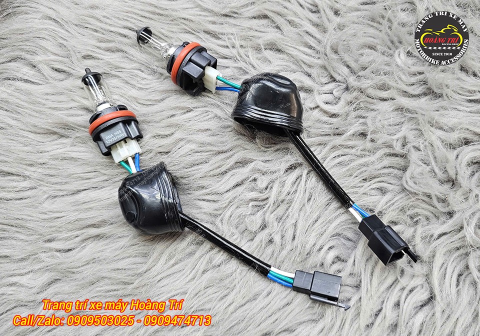 Hình ảnh chi tiết của bóng đèn và giắc cắm, phù hợp khi anh em muốn nâng cấp cho xe PCX 2010 Thái