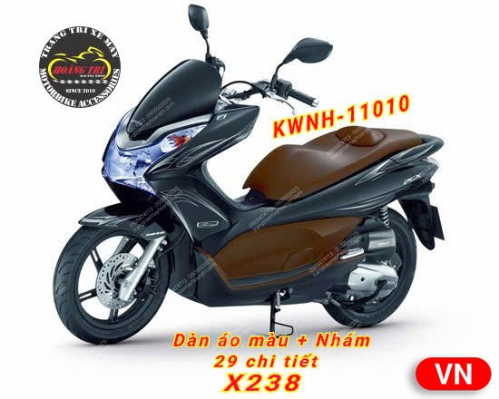 Trọn bộ dàn áo PCX 2010-2012 chính hãng Honda Việt Nam - Màu đen đỏ X242